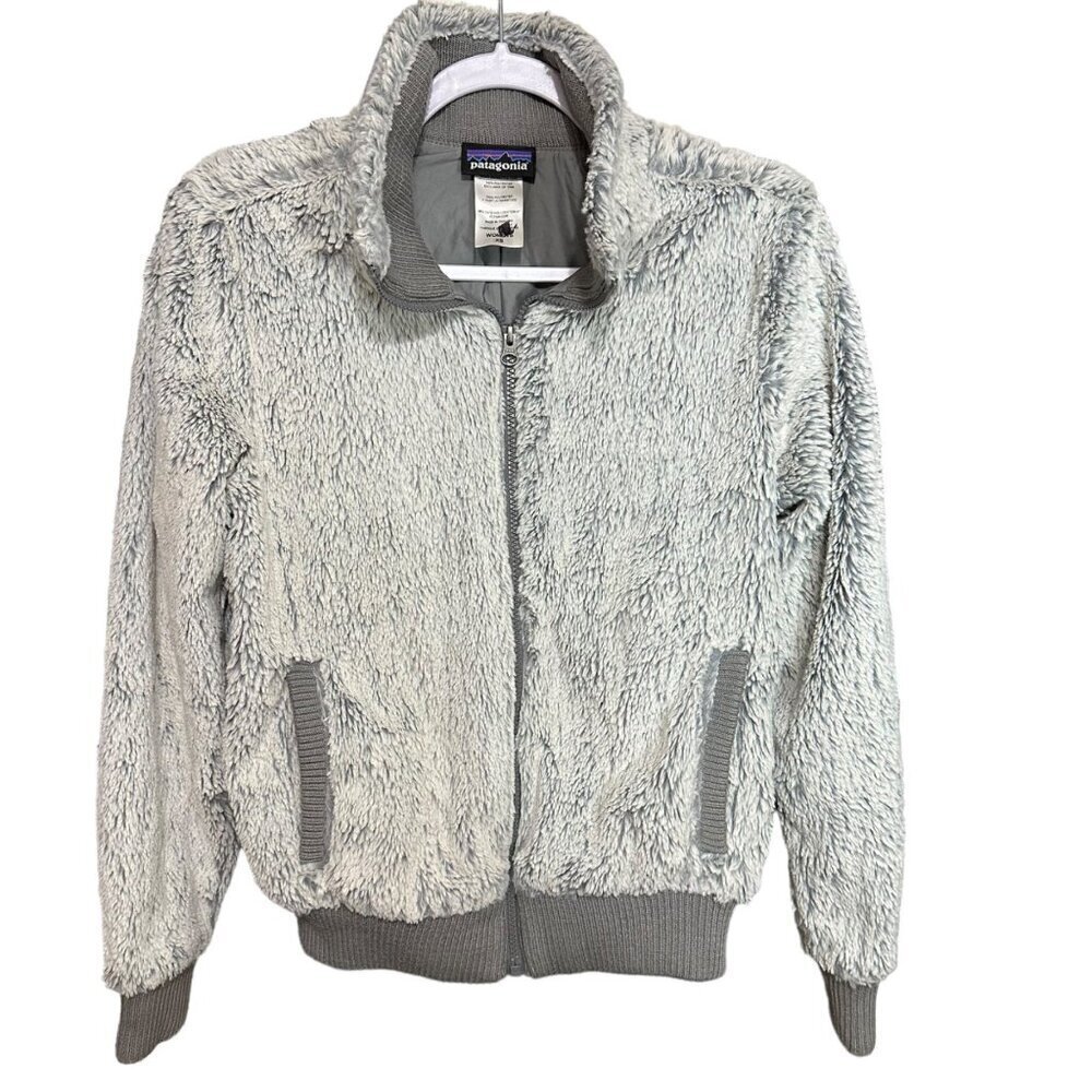 Patagonia Conejo Gray Fleece Bomber Jacket Full-Zip Cozy Outerwear‎ Fall XS